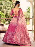 Majestic Pink Sequins Chinon Wedding Wear Lehenga Choli With Dupatta - Zeel Clothing