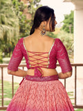 Majestic Pink Sequins Chinon Wedding Wear Lehenga Choli With Dupatta - Zeel Clothing