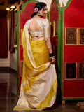 Majestic Yellow Zari Weaving Jacquard Festive Wear Saree With Blouse - Zeel Clothing
