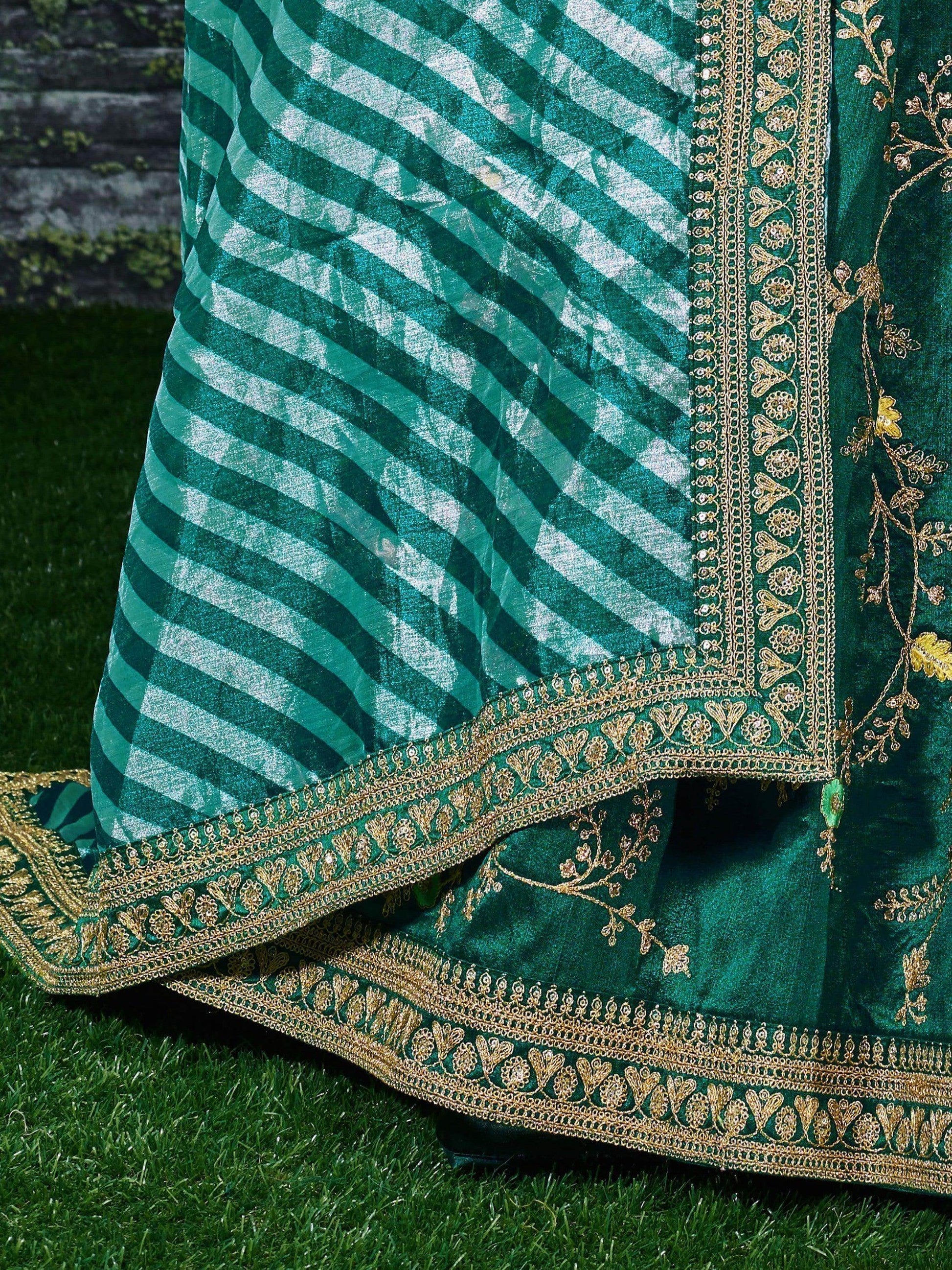 Marvellous Green Color Bridalwear Embroidered Lehenga Choli - Zeel Clothing