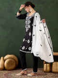 Marvelous Black Embroidered Rayon Traditional Pant Suit With Dupatta - Zeel Clothing