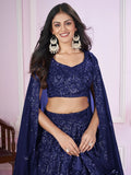 Marvelous Blue Sequins Georgette Engagement Wear Lehenga Choli - Zeel Clothing