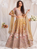 Marvelous Brown Sequins Tissue Silk Engagement Wear Lehenga Choli - Zeel Clothing