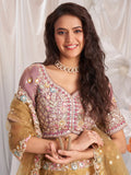Marvelous Brown Sequins Tissue Silk Engagement Wear Lehenga Choli - Zeel Clothing