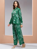 Marvelous Green Printed Muslin Silk Office Wear Co-Ord Set - Zeel Clothing