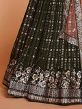 Marvelous Green Sequins Georgette Sangeet Wear Lehenga Choli - Zeel Clothing