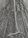 Marvelous Grey Pearl Work Net Bridesmaid Lehenga Choli With Dupatta - Zeel Clothing