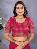 Marvelous Hot Pink Shibori Printed Chiffon Festive Wear Saree With Blouse - Zeel Clothing