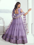 Marvelous Lavender Sequins Net Bridesmaid Lehenga Choli With Dupatta - Zeel Clothing
