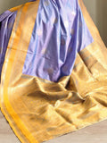 Marvelous Lavender Zari Weaving Silk Traditional Saree With Blouse - Zeel Clothing