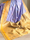 Marvelous Lavender Zari Weaving Silk Traditional Saree With Blouse - Zeel Clothing