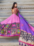 Marvelous Light Pink Kalamkari Print Tussar Silk Function Wear Lehenga Choli - Zeel Clothing