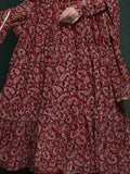 Marvelous Maroon Digital Printed Organza Traditional Gown With Dupatta - Zeel Clothing