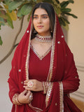Marvelous Maroon Sequins Georgette Engagement Wear Anarkali Gown - Zeel Clothing
