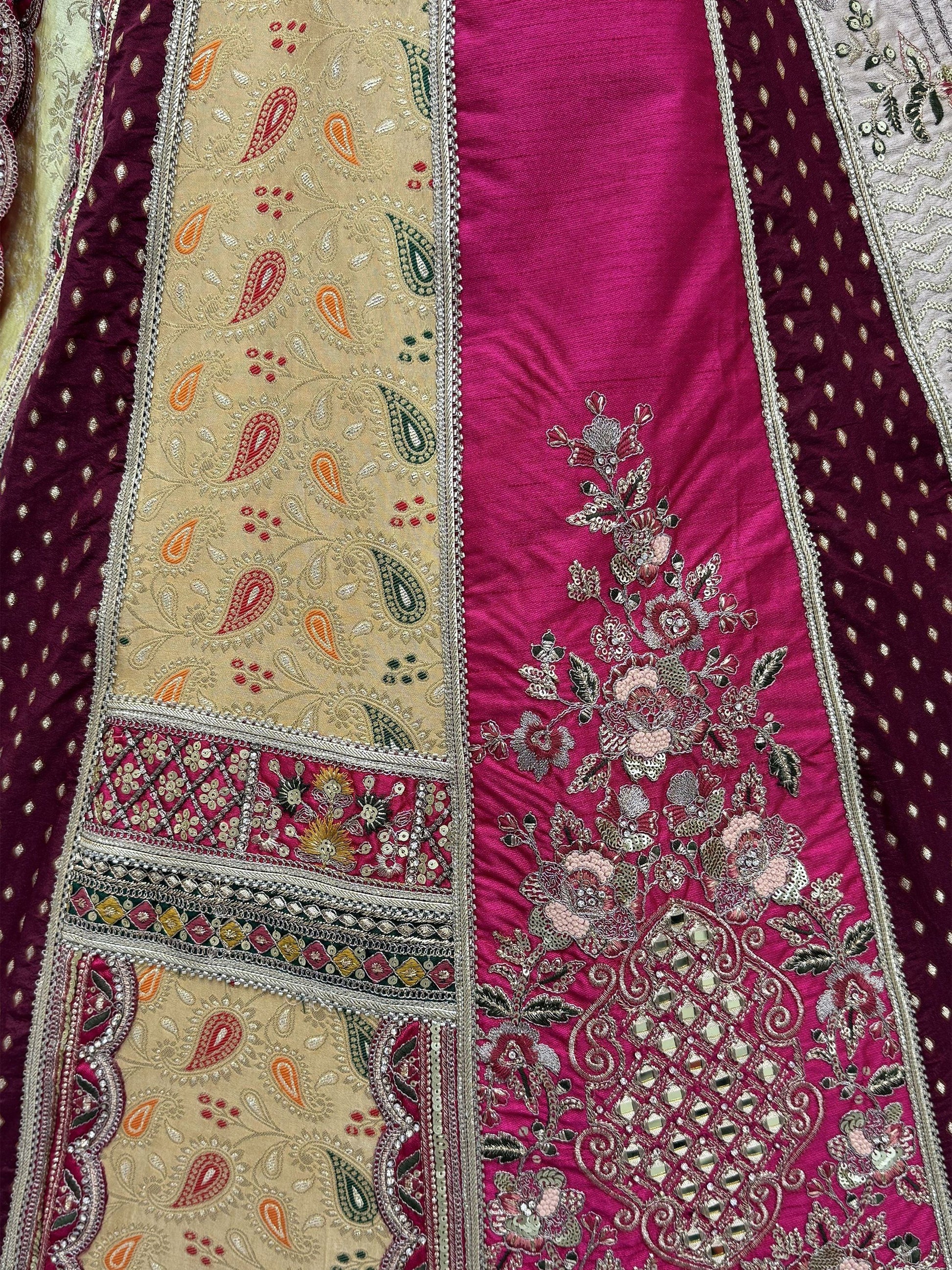 Marvelous Multi-Color Patch Work Silk Designer Lehenga Choli With Dupatta