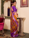 Marvelous Mustard Yellow Kalamkari Printed Cotton Festival Wear Saree - Zeel Clothing