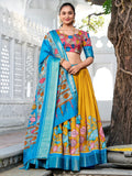 Marvelous Mustard Yellow Printed Silk Event Wear Lehenga Choli - Zeel Clothing