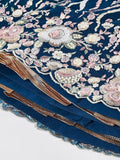 Marvelous Navy Blue Embroidered Net Lehenga Choli With Dupatta - Zeel Clothing