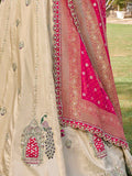 Marvelous Off-White Zari Weaving Tissue Designer Lehenga Choli With Dupatta