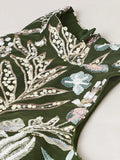 Marvelous Olive Green Sequins Net Mehendi Wear Lehenga Choli - Zeel Clothing