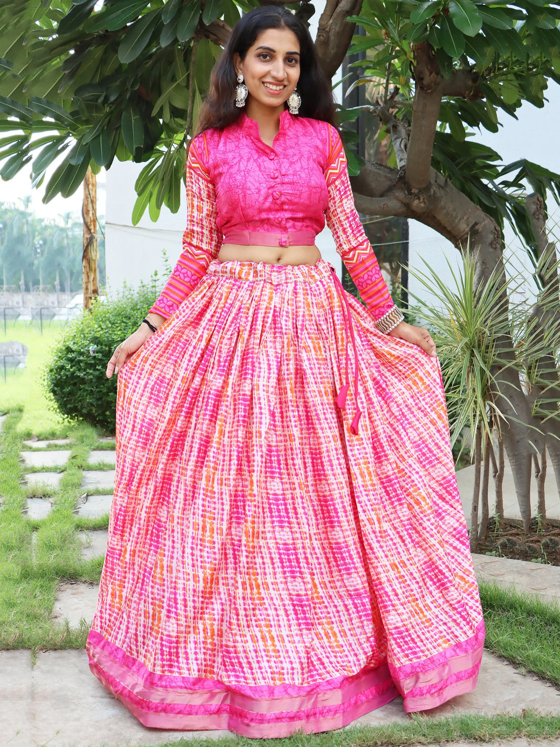 Marvelous Pink Digital Printed Tussar Silk Festival Wear Lehenga Choli - Zeel Clothing