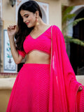 Marvelous Pink Laheriya Print Georgette Designer Lehenga Choli - Zeel Clothing