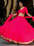 Marvelous Pink Laheriya Print Georgette Designer Lehenga Choli - Zeel Clothing