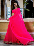 Marvelous Pink Laheriya Print Georgette Designer Lehenga Choli - Zeel Clothing