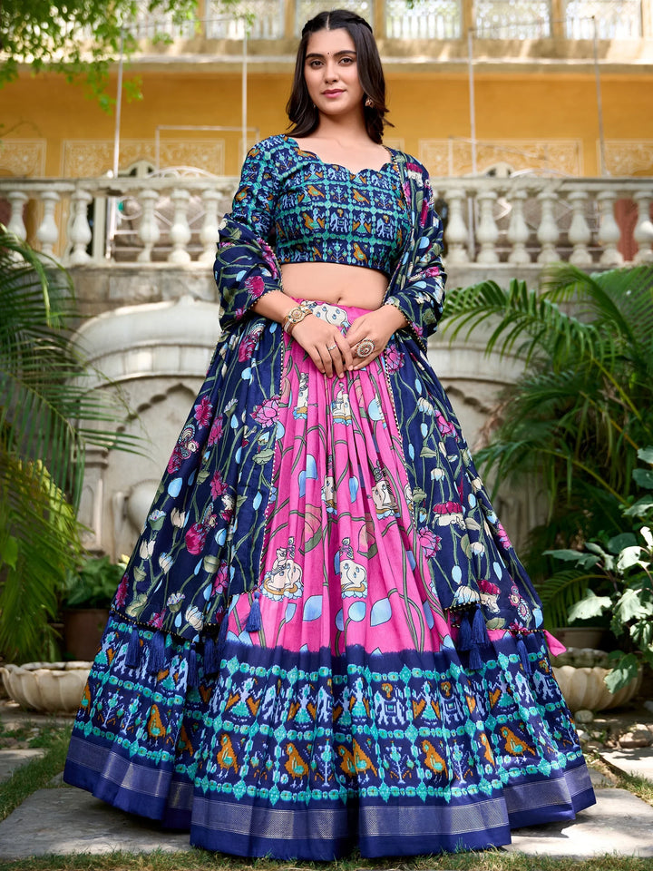 Marvelous Pink Patola Printed Silk Traditional Lehenga Choli - Zeel Clothing