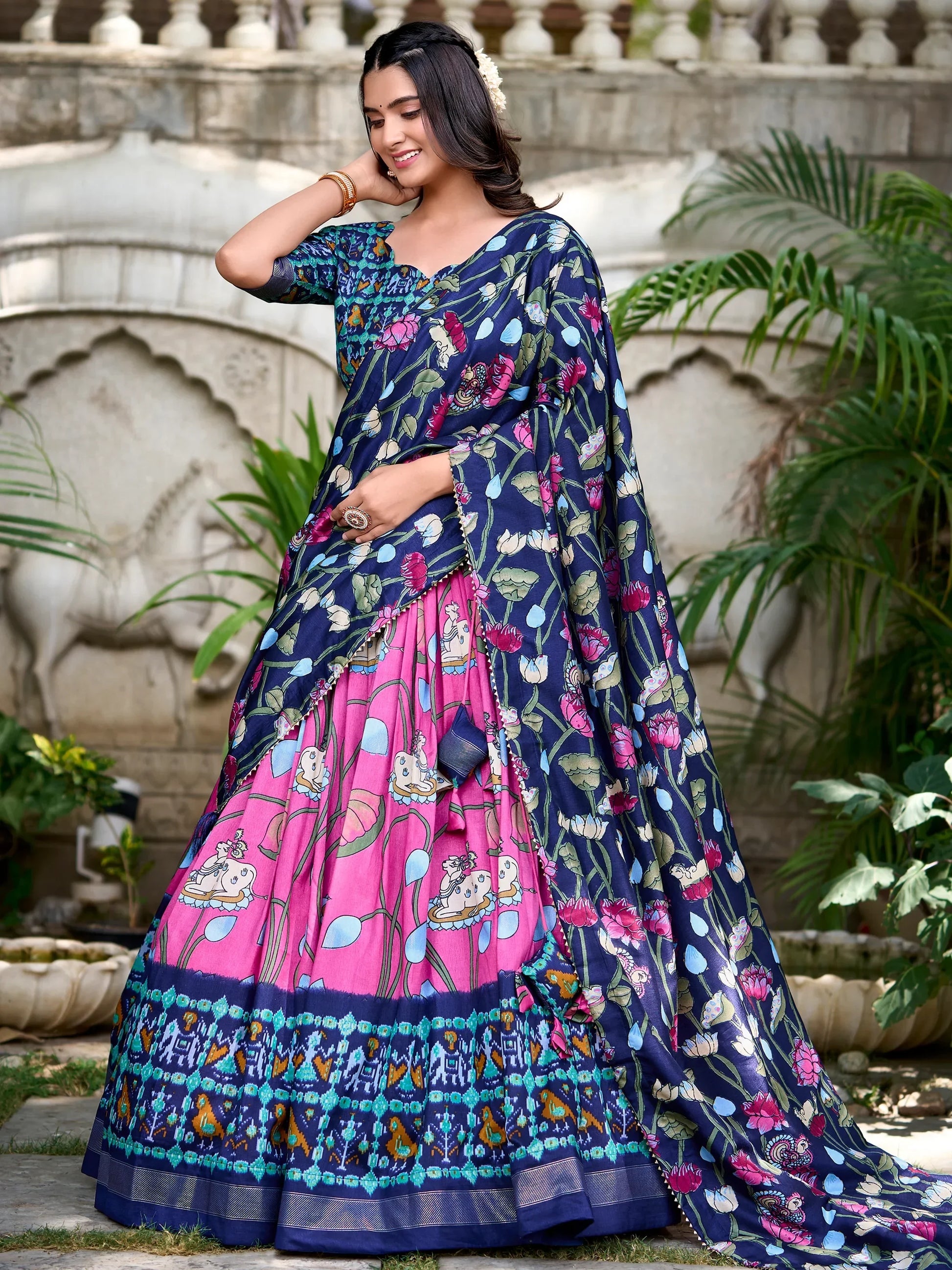 Marvelous Pink Patola Printed Silk Traditional Lehenga Choli - Zeel Clothing
