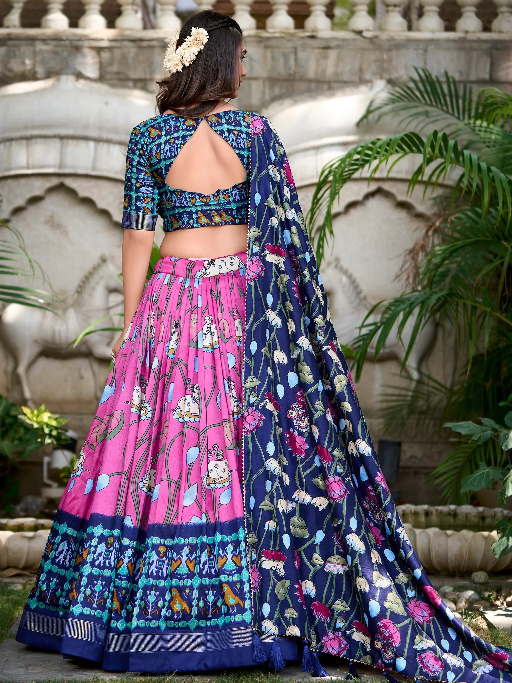 Marvelous Pink Patola Printed Silk Traditional Lehenga Choli - Zeel Clothing