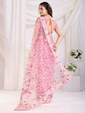 Marvelous Pink Thread Embroidery Net Event Wear Saree - Zeel Clothing