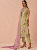 Marvelous Pista Green Floral Embroidered Silk Festival Wear Pant Suit - Zeel Clothing