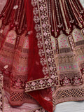 Marvelous Red Embroidered Velvet Bridal Lehenga Choli - Zeel Clothing