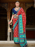 Marvelous Red Printed Silk Traditional Saree With Blouse - Zeel Clothing