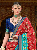 Marvelous Red Printed Silk Traditional Saree With Blouse - Zeel Clothing