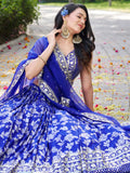 Marvelous Royal Blue Silk Thread Embroidery Designer Lehenga Choli - Zeel Clothing