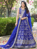 Marvelous Royal Blue Silk Thread Embroidery Designer Lehenga Choli - Zeel Clothing