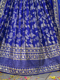 Marvelous Royal Blue Silk Thread Embroidery Designer Lehenga Choli - Zeel Clothing