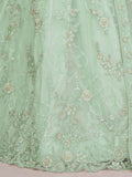 Marvelous Turquoise Embroidered Net Wedding Wear Lehenga Choli - Zeel Clothing