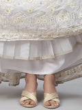 Marvelous White Thread Embroidery Georgette Bridesmaid Lehenga Choli - Zeel Clothing
