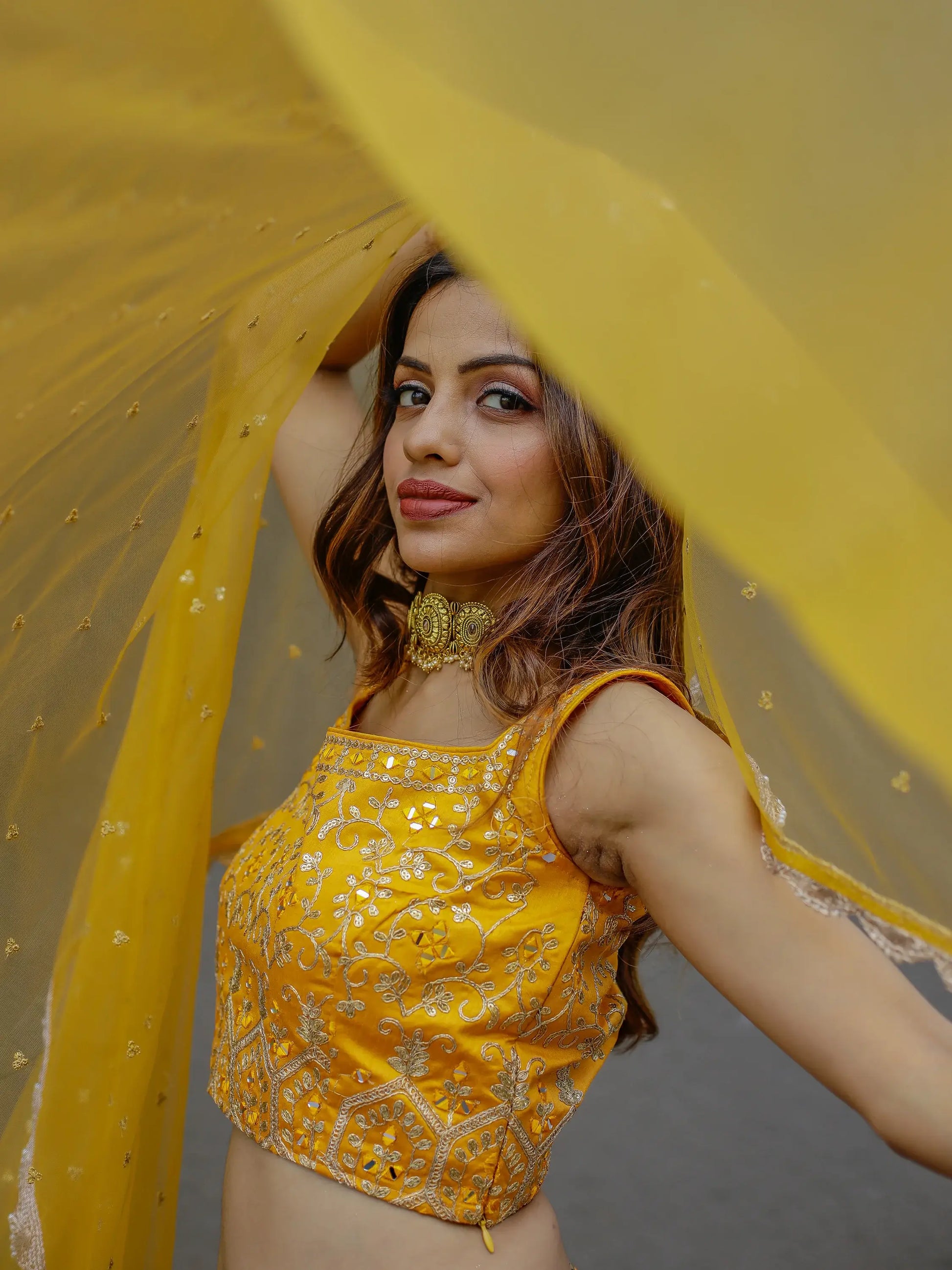 Marvelous Yellow Chinon Digital Printed Haldi Wear Lehenga Choli - Zeel Clothing