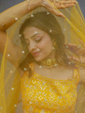 Marvelous Yellow Chinon Digital Printed Haldi Wear Lehenga Choli - Zeel Clothing