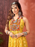 Memorable Yellow Bandhani Print Georgette Navratri Special Gown - Zeel Clothing