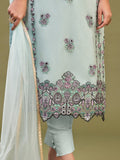 Mesmerizing Firozi Net Embroidered Salwar Suit With Dupatta - Zeel Clothing