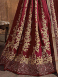 Mesmerizing Maroon Embroidered Raw Silk Lehenga Choli With Dupatta - Zeel Clothing