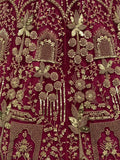 Mesmerizing Maroon Hand Work Net Bridal Lehenga Choli With Dupatta
