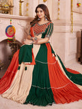 Mesmerizing Multi-Color Cotton Lehenga With Kutchi Patch Work Blouse