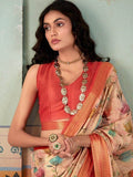 Mesmerizing Multi-Color Floral Printed Silk Events Wear Saree - Zeel Clothing