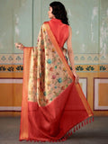 Mesmerizing Multi-Color Floral Printed Silk Events Wear Saree - Zeel Clothing